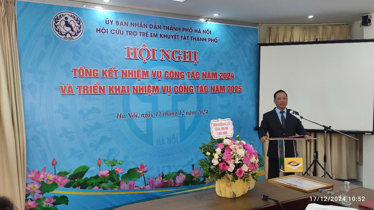 Tổng kết công tác năm 2024 và phương hướng nhiệm vụ năm 2025 của Hội Cứu trợ trẻ em khuyết tật TPHN Tổng kết công tác năm 2024 và phương hướng nhiệm vụ năm 2025 của Hội Cứu trợ trẻ em khuyết tật TPHN